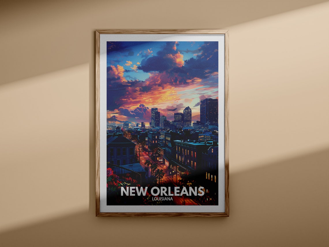 New Orleans Print New Orleans Travel Poster Louisiana Wall Art Print United States Travel Home Decor Usa City Poster - Image 3