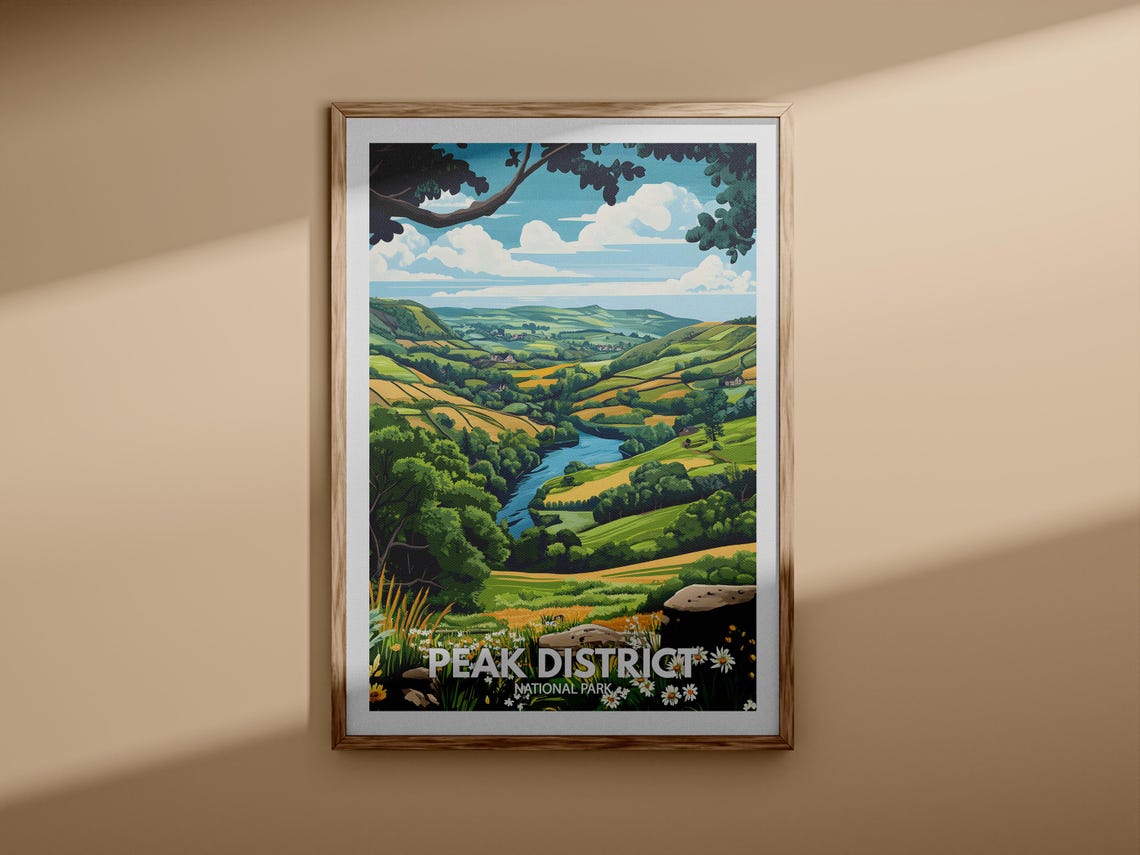 Peak District National Park England Rolling Hills Scenic Poster - Image 3