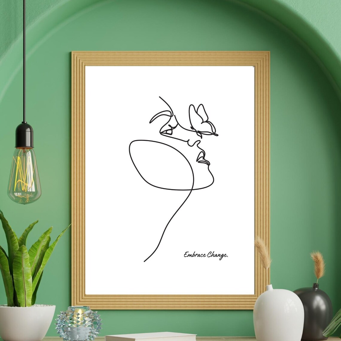 Embrace Change Minimalist Line Art, Inspirational Poster - Image 4