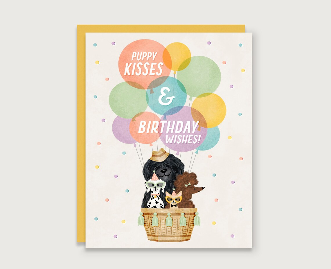 Puppy Kisses And Birthday Wishes Dog Poster