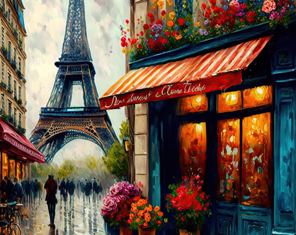 French Bistro Paris Street Scene, Travel Poster - Image 5