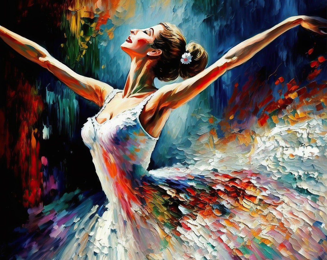 Ballerina Painting Print Reproduction Graceful Ballet Artwork Giclee Print - Image 5