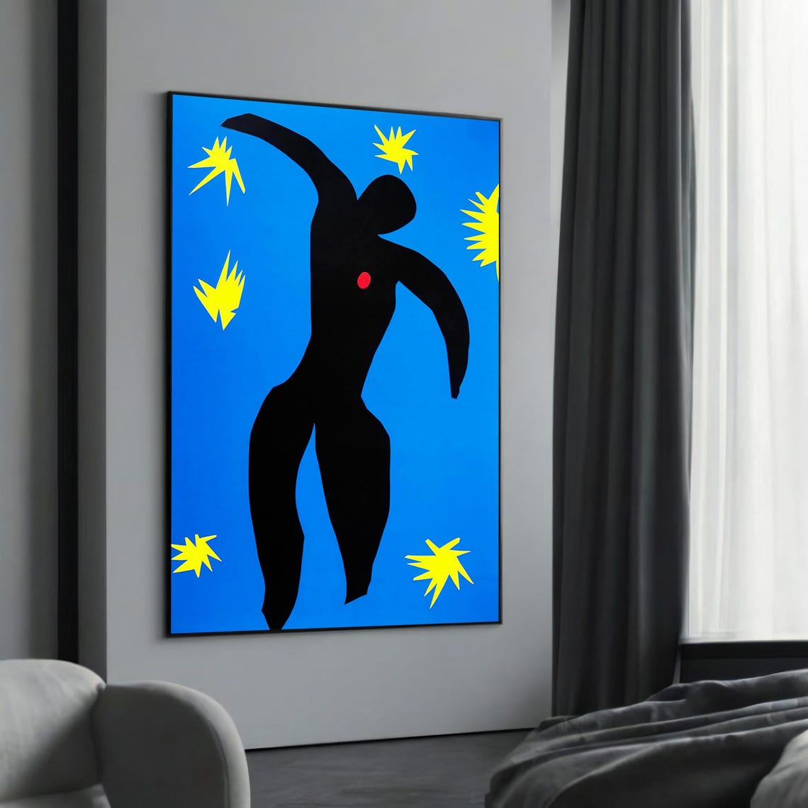 Henri Matisse Icarus Leaping Black Figure Blue Sky Art Print