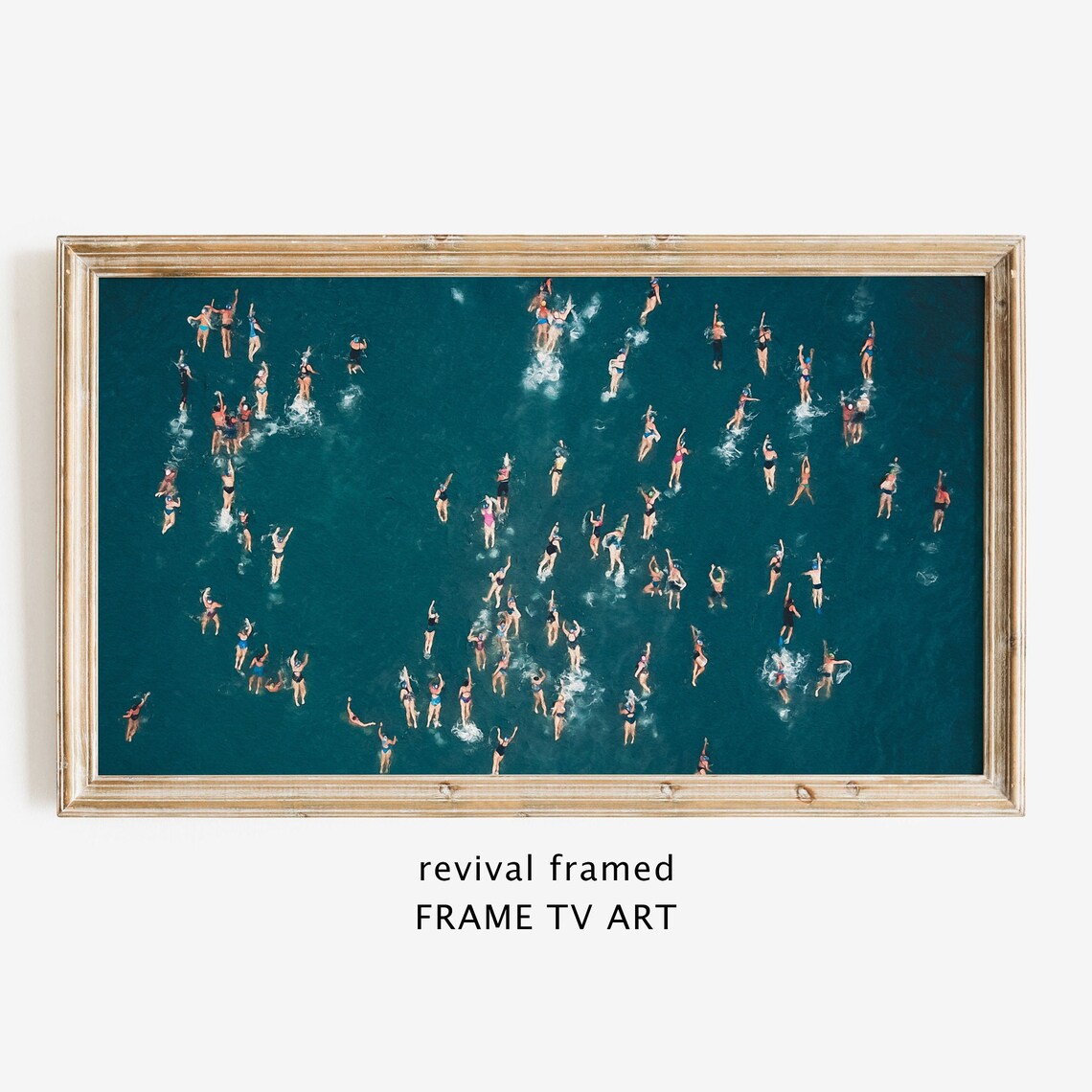 Aerial Swimmers Teal Ocean Photography People Swimming From Above Wall Art
