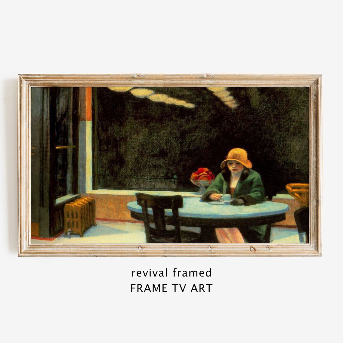 Edward Hopper Automat Woman Alone at Night Cafe Table Vintage Diner Poster