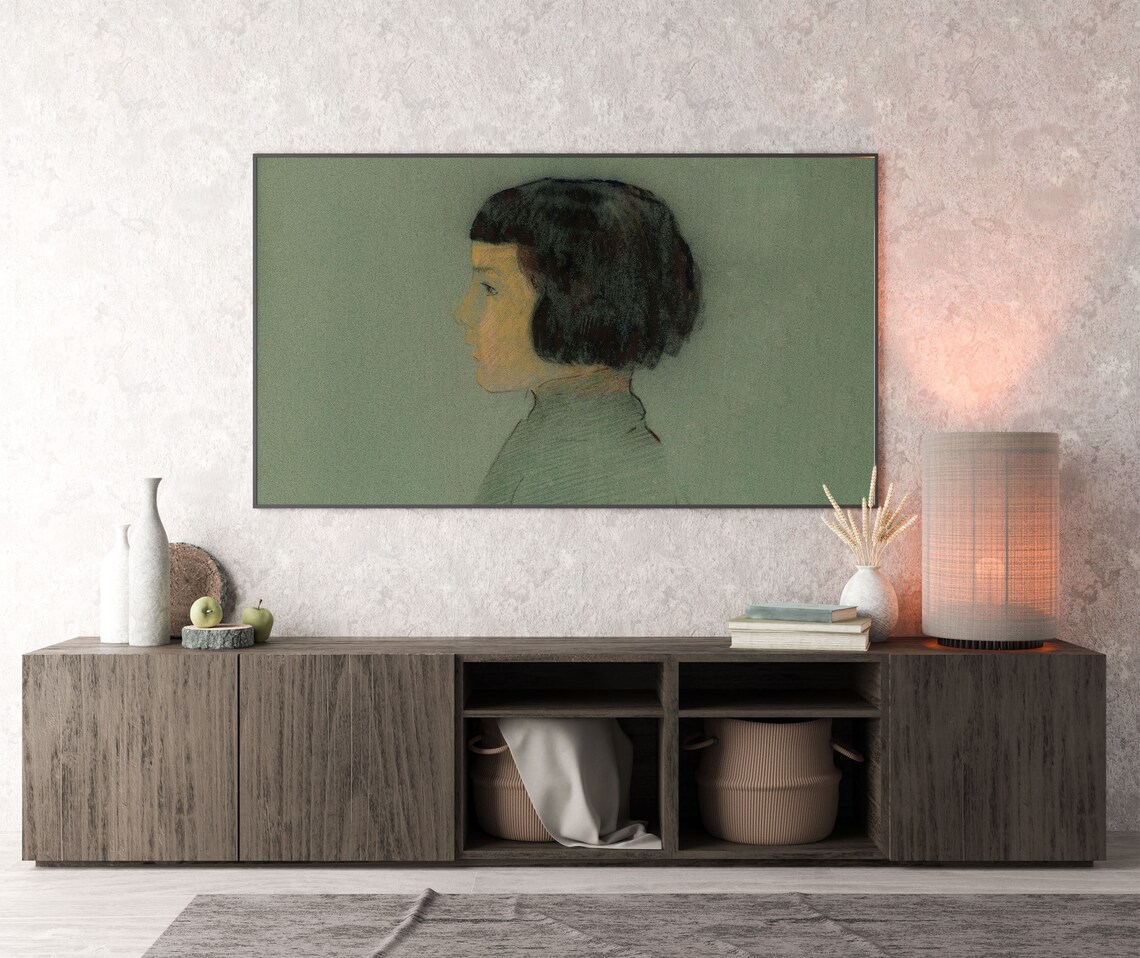 Muted Profile Portrait Woman with Bob Tonalist Style Quiet Elegant Wall Art - Image 4