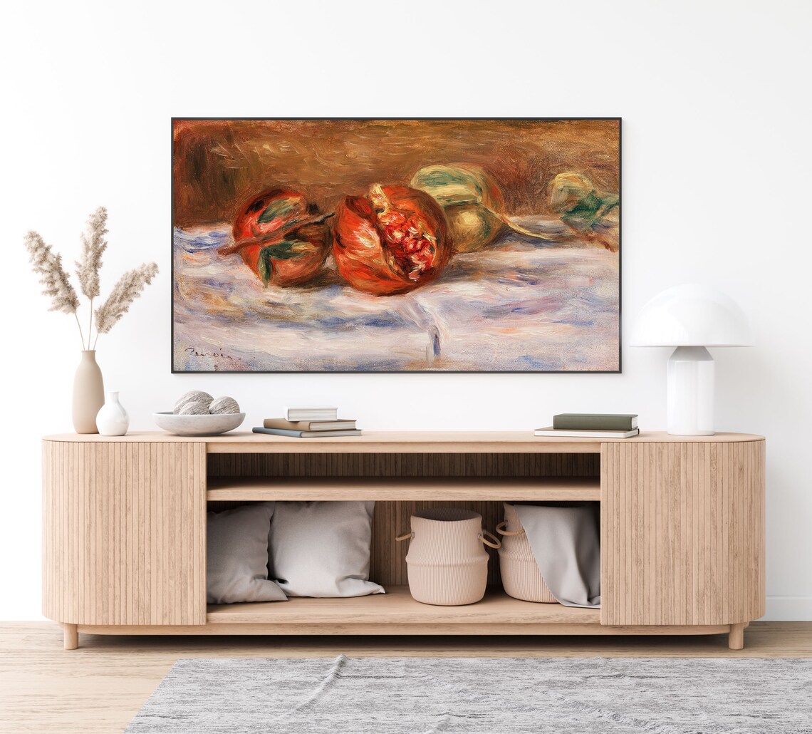 Renoir Pomegranates and Apples Vintage Still Life Fruit Painting Poster - Image 2