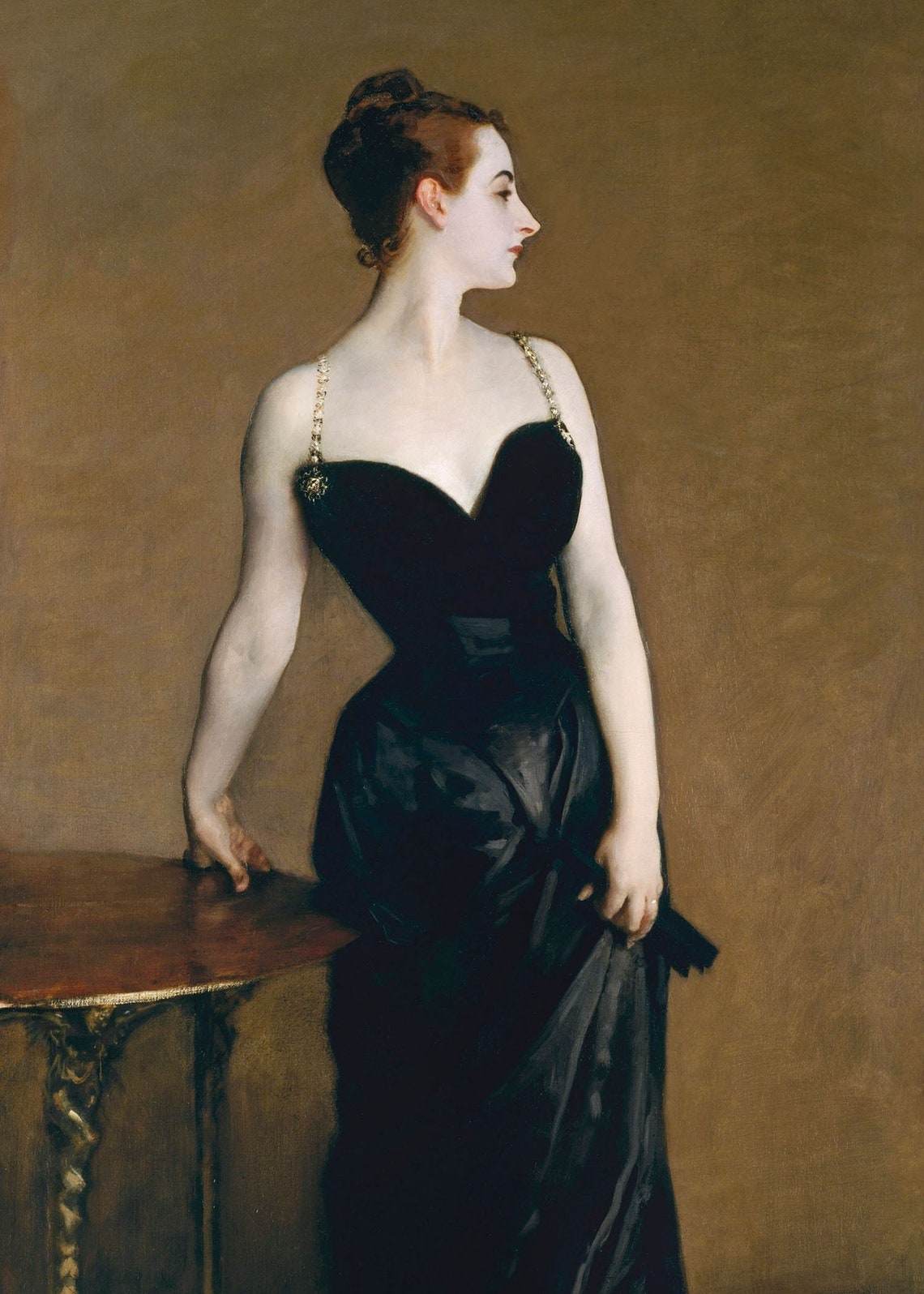 Madame X in a Black Gown by John Singer Sargent Portrait Poster - Image 2