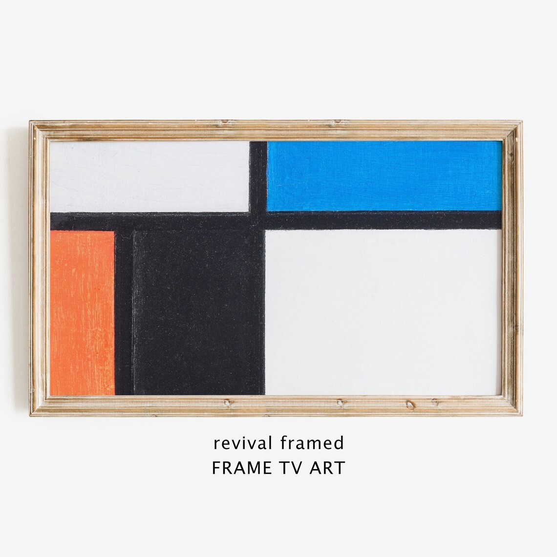 Abstract Geometric Frame Tv Art Piet Mondrian Vintage Painting Mid Centurymodern Decor Instant Midmod Large Art