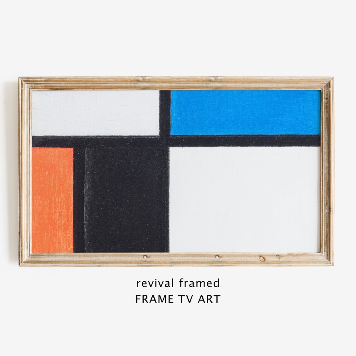 Mondrian Geometric Composition Red Blue Black Abstract Poster