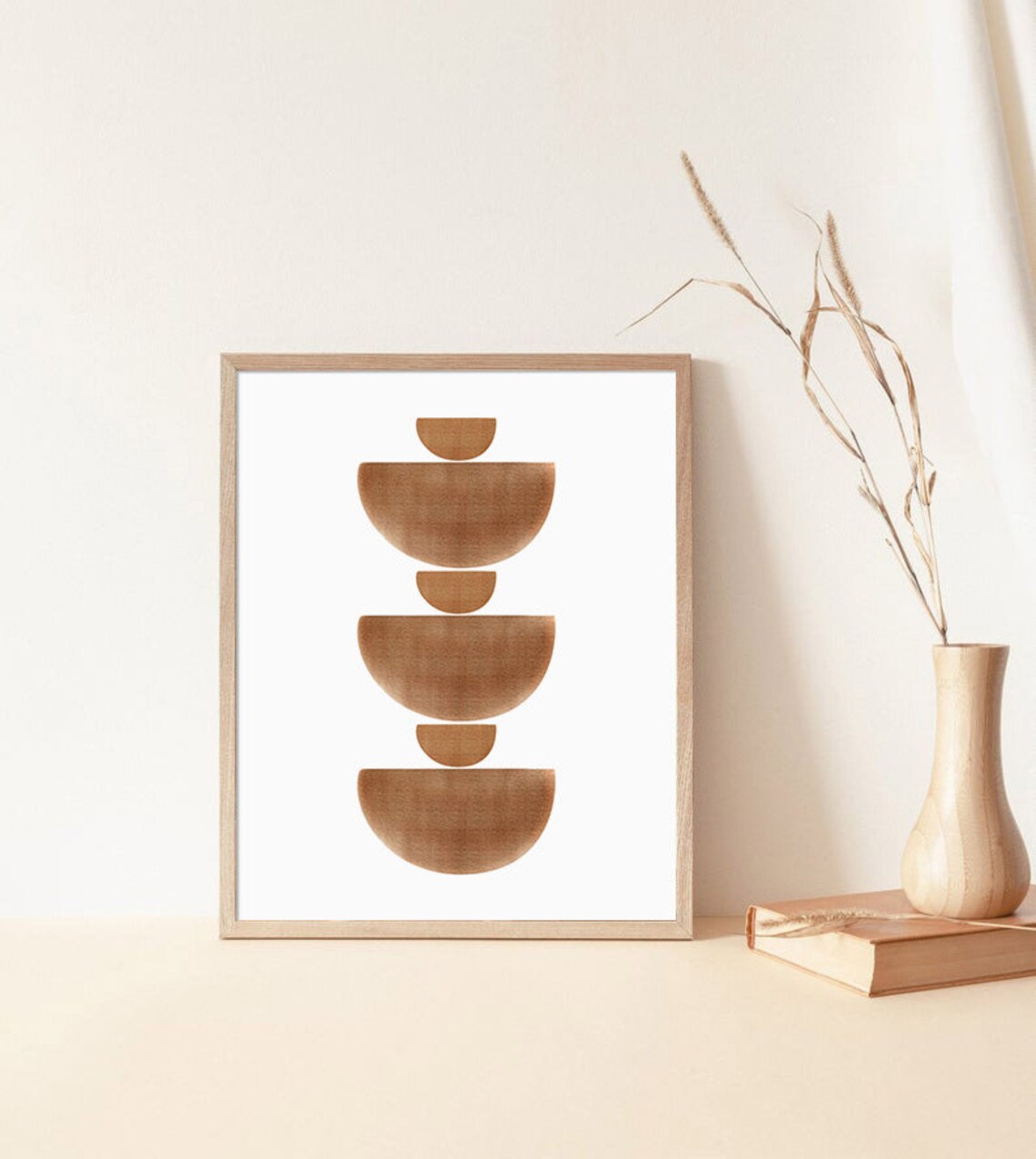 Geometric Abstract Art Print, Terracotta Boho Decor - Image 2
