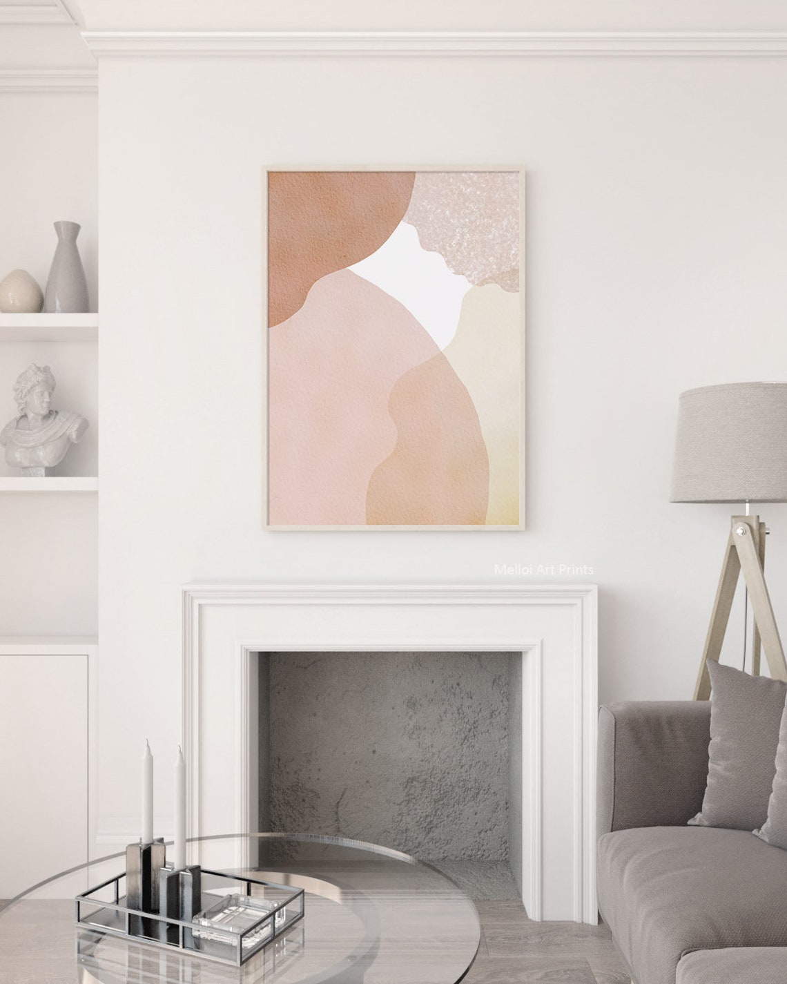 Abstract Terracotta Shapes Blush Pink Minimalist Modern Art Poster - Image 2