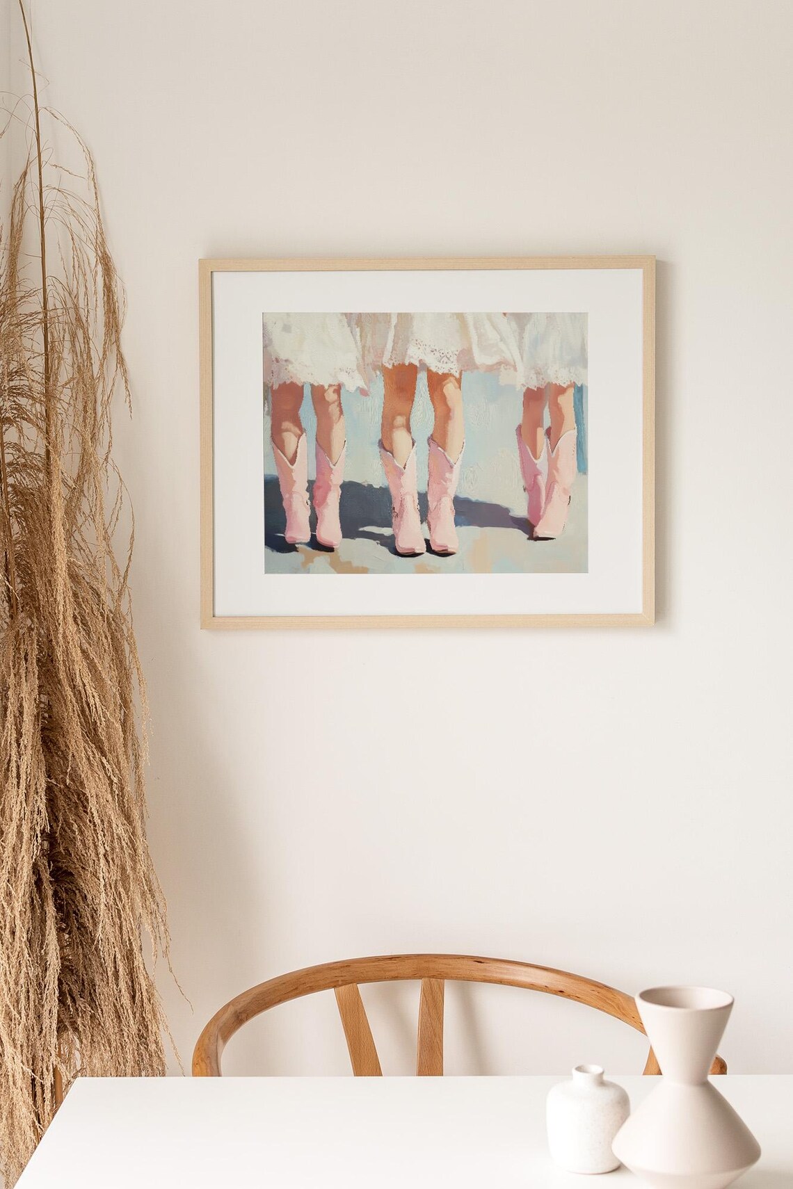Pink Cowgirl Boots Western Nursery Whimsical Painting Poster - Image 2