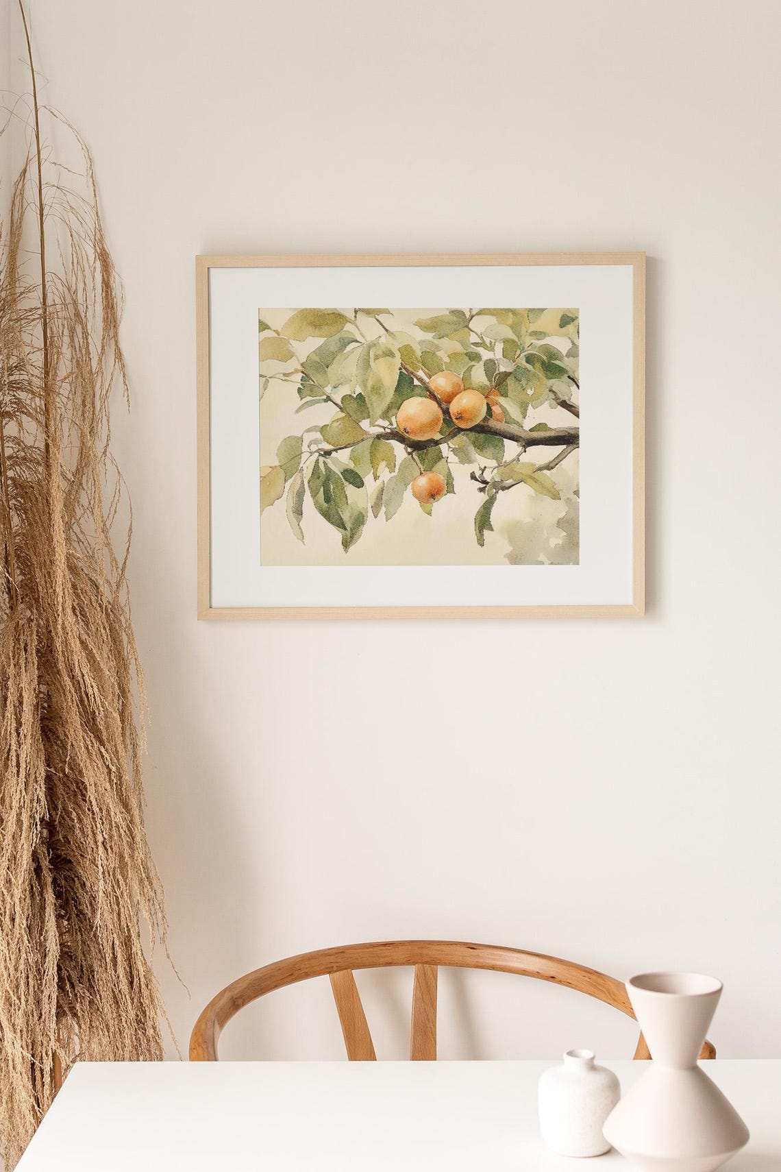 Watercolor Ripe Stone Fruit Branch Botanical Painting Poster - Image 3