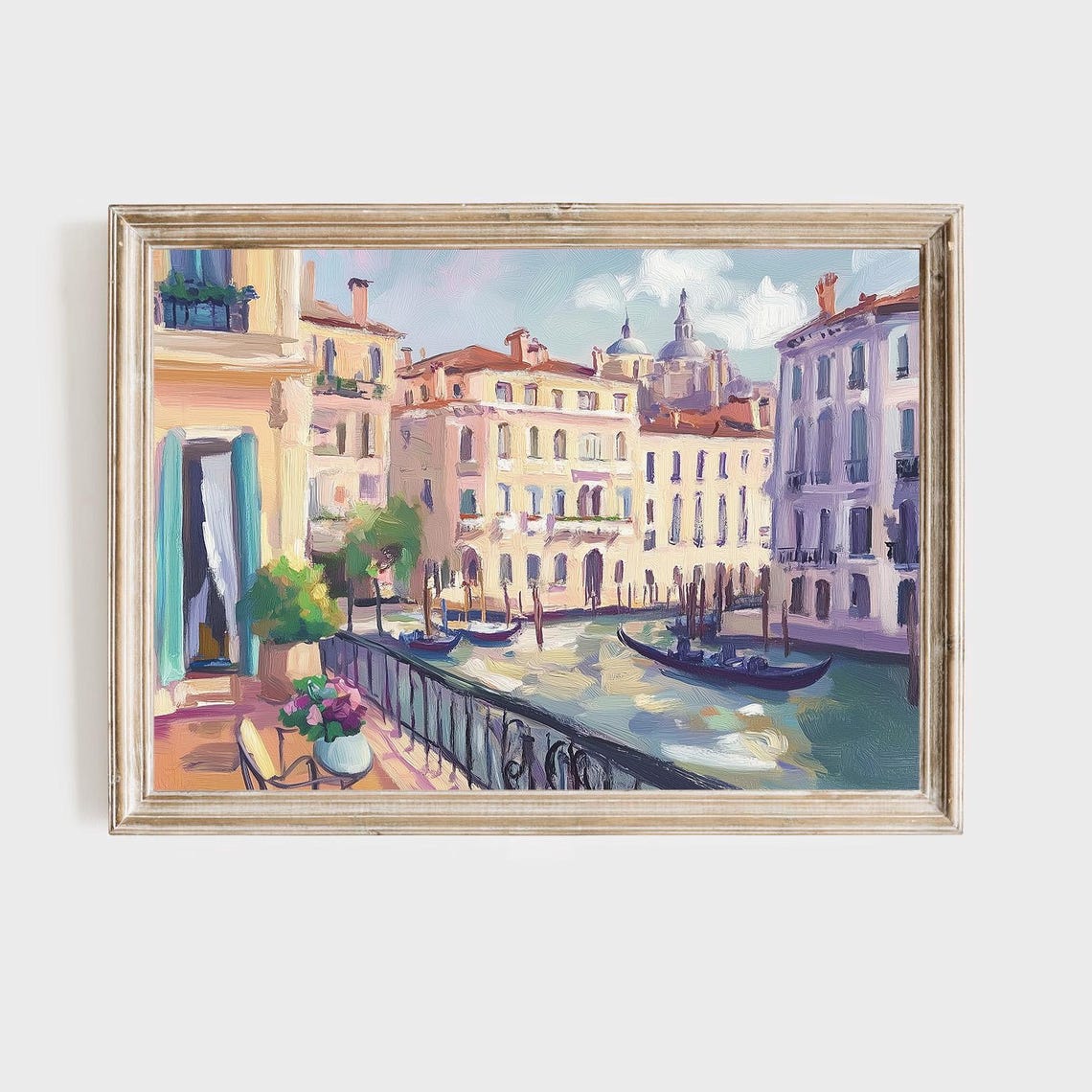 Venice Grand Canal Gondolas Impressionist Painting Art Print