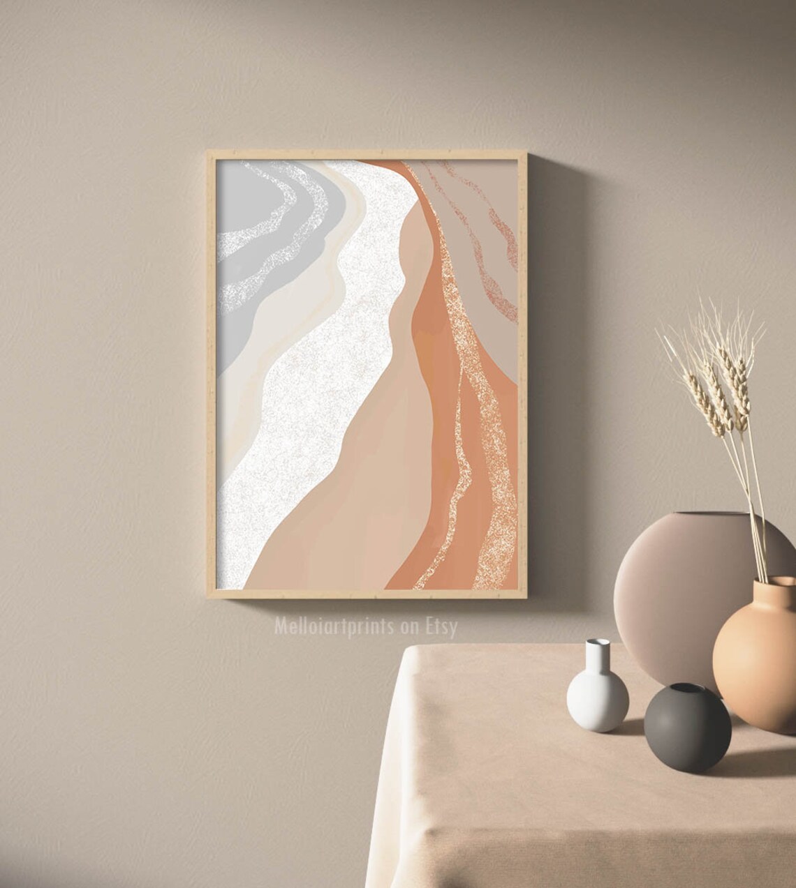 Abstract Beach Print, Neutral Boho Wall Art - Image 2