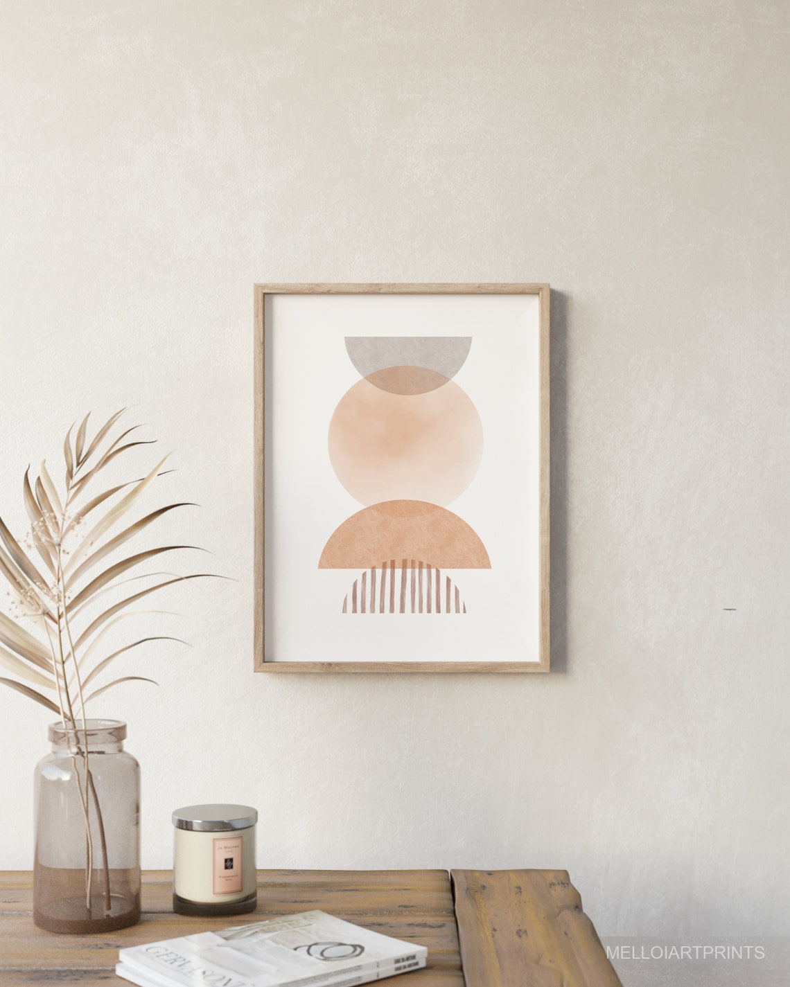 Earth Tone Circle Semicircle Abstract Beige Neutral Modern Print