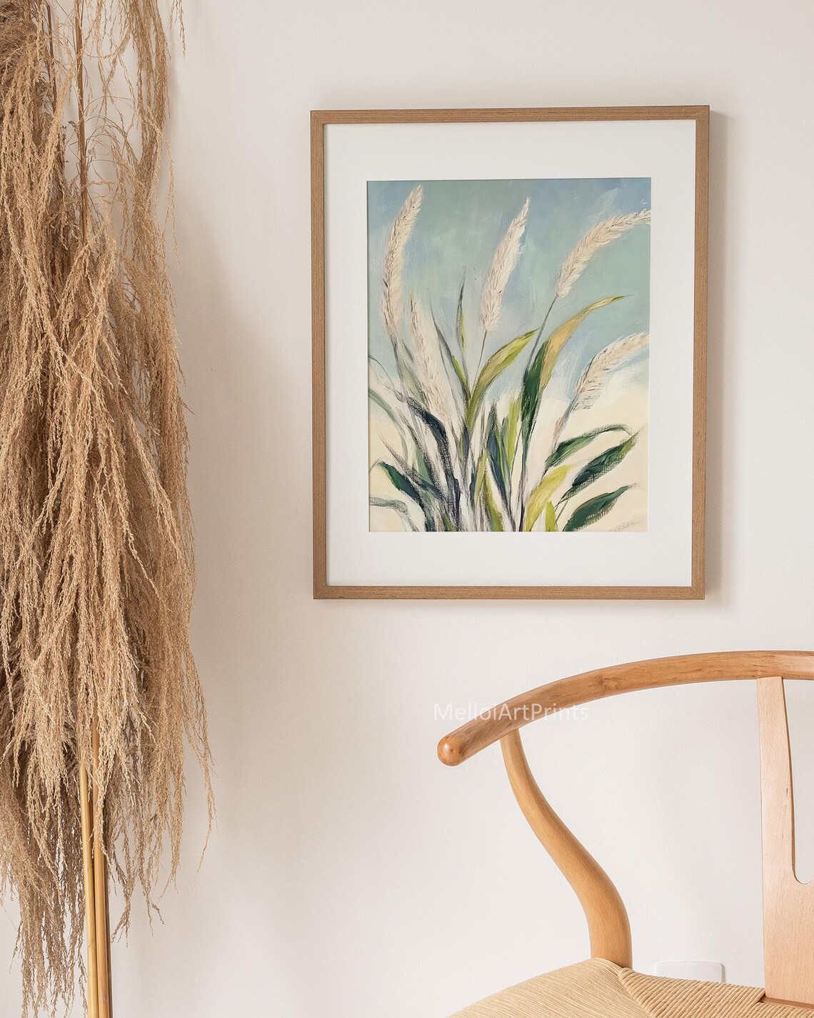 Pampas Grass Botanical Painting Soft Pastel Nature Art Poster - Image 2