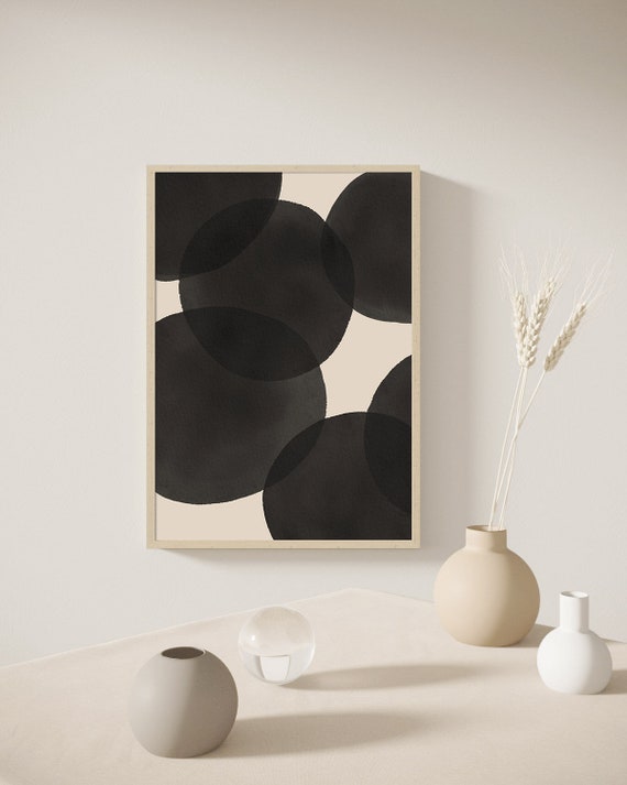 Beige Black Abstract Wall Art Print Modern Wall Art Abstract Art Print Minimalist Print Wall Decor Living Room Wall Art