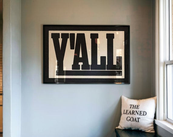 Yall Typography Poster Gift For Home Western Wall Art Housewarming Gift For Living Room Southwestern Ranch Decor For Modern Farmhouse