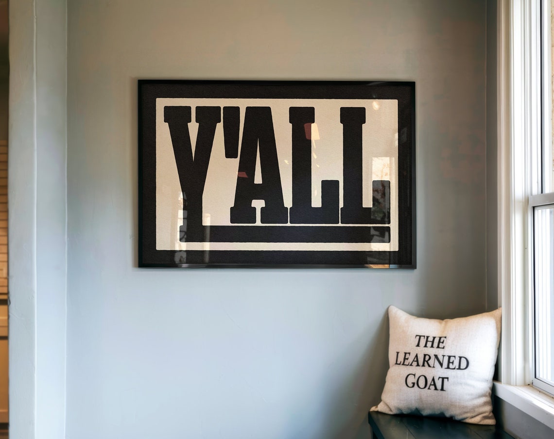 Yall Black Bold Type Black Underline Stripe Minimal Wall Poster