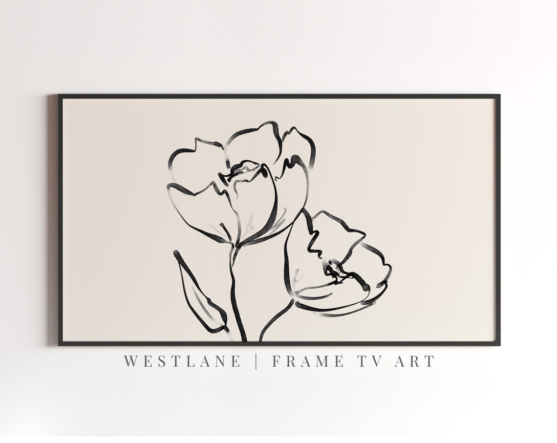 Neutral Spring Flowers Sketch, TV Art - Image 2