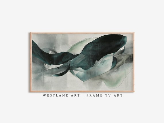 Green Modern Abstract Frame Tv Art Contemporary Farmhouse Painting Art Westlane Tvm29