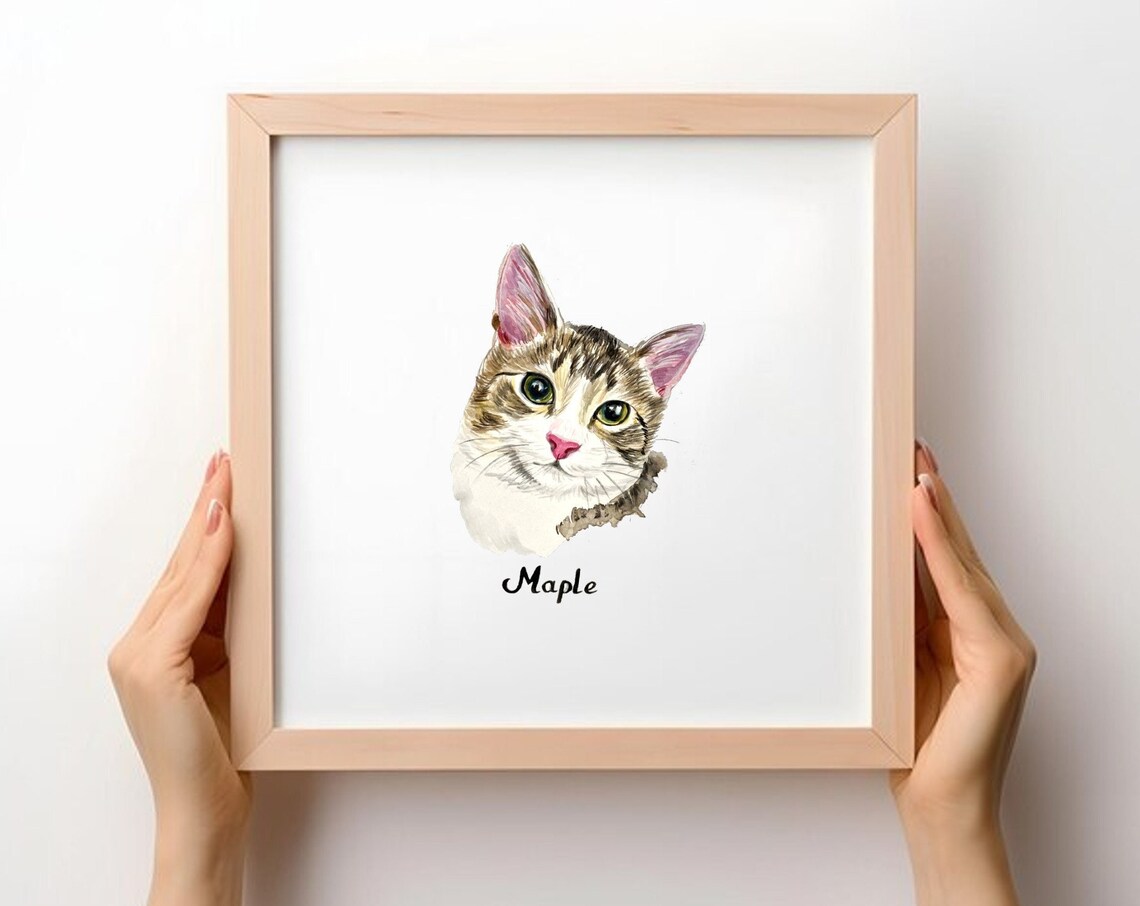 Custom Cat Portrait - Watercolor Pet Art - Image 4