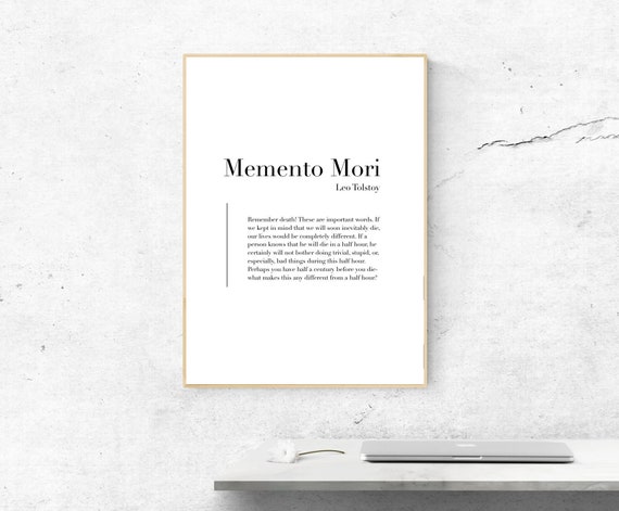 Memento Mori Quote By Leo Tolstoy Poster Speech Instant Literary Home Decor Poem Wall Art