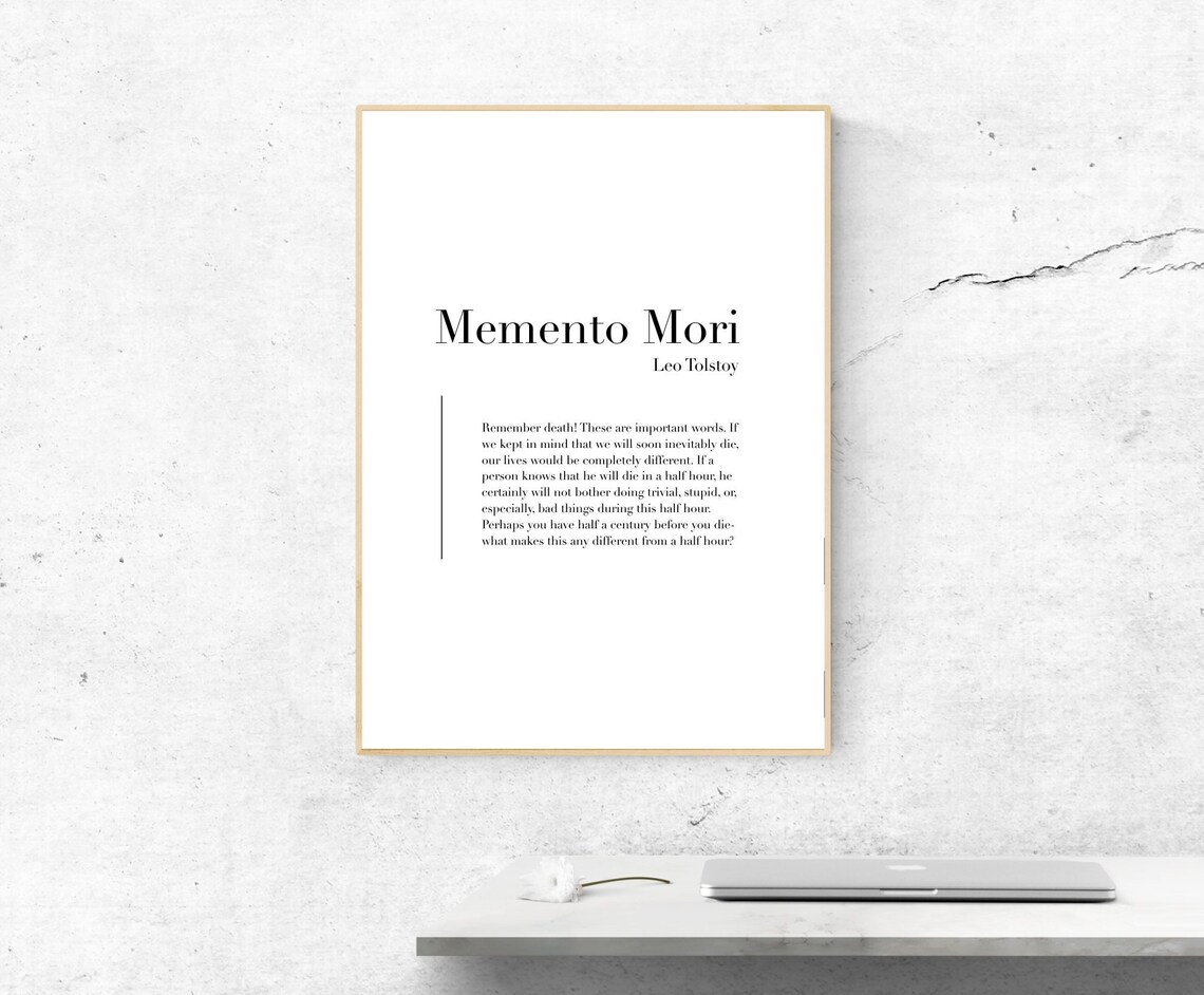 Leo Tolstoy Memento Mori Quote Simple Minimalist Poem Poster