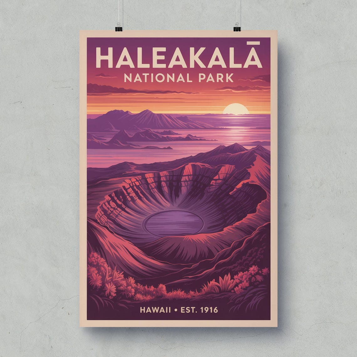 Haleakala Hawaii National Park Volcanic Crater Sunrise Poster