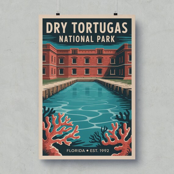 Dry Tortugas National Park Florida Fort Jefferson Coral Reef Poster