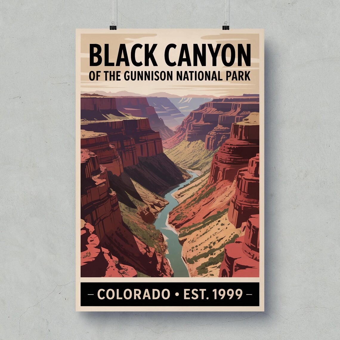 Black Canyon of the Gunnison National Park Colorado Travel Poster