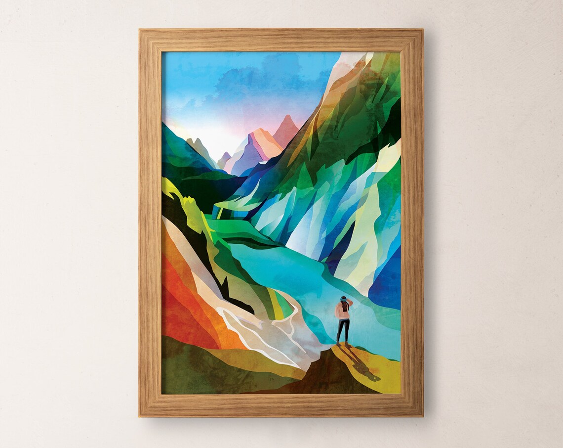 Hiking Girl Fine Art Print, Home Office Decor - Image 2
