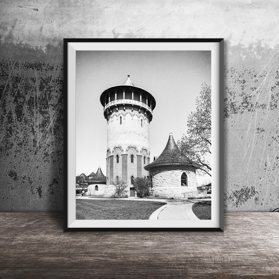 Riverside Illinois Historic Water Tower Castle Style Photo Poster - Image 2