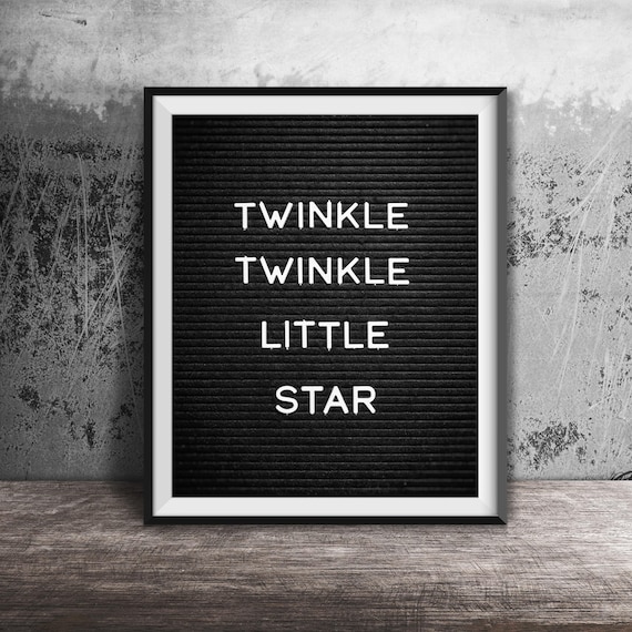 Twinkle Twinkle Little Star Unframed Photography Print Funny Word Art Quote Family Living Room Bedroom Bathroom Decor