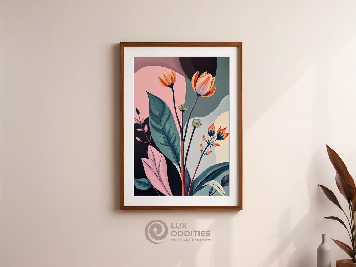 Sophisticated Floral Decor, Elegant Modern Flower Art