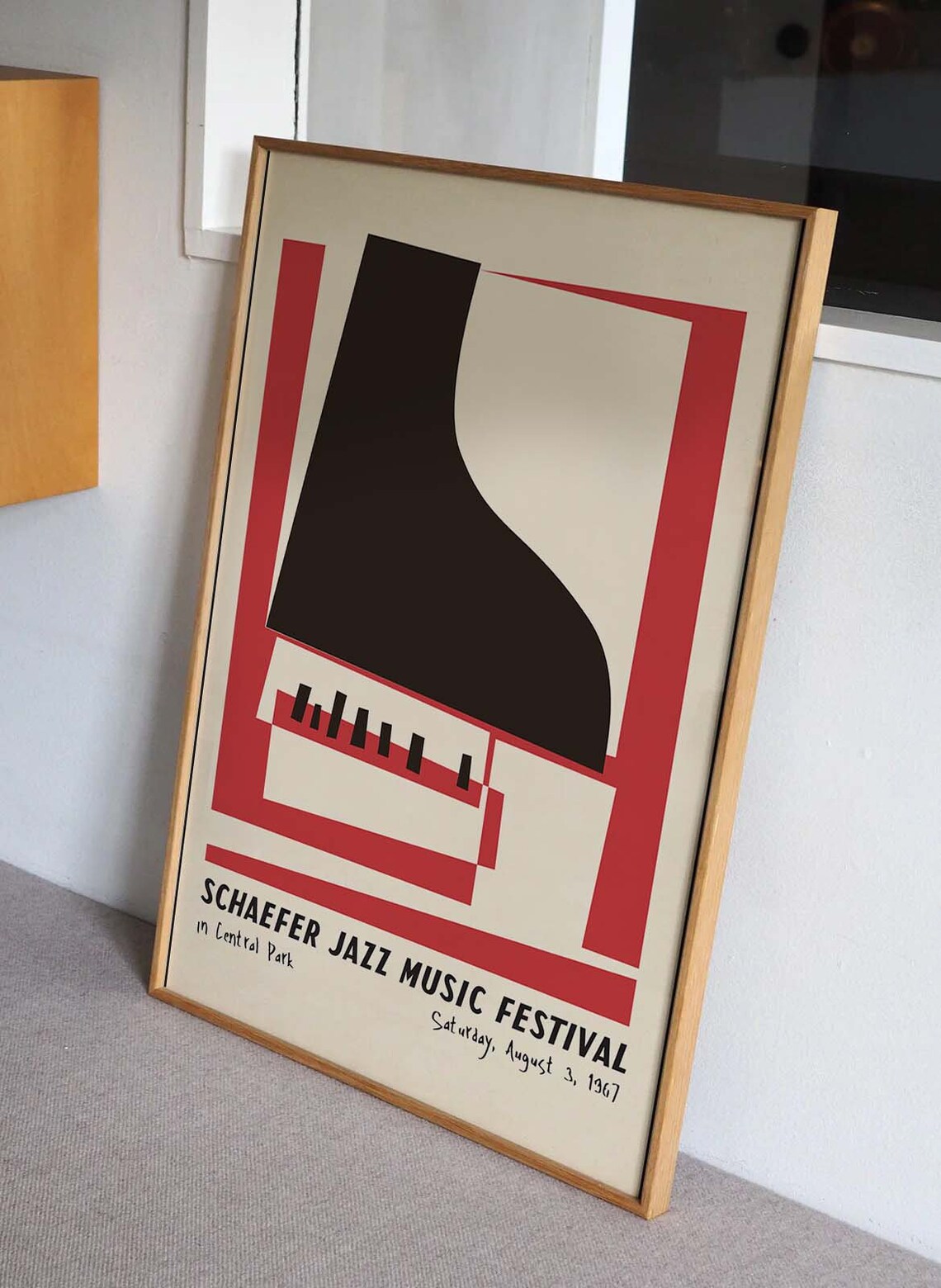 Schaefer Jazz Music Festival 1967 Central Park Abstract Piano Poster - Image 3