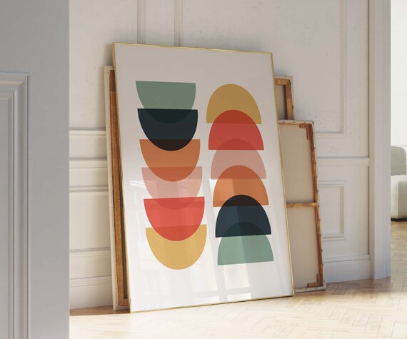 Cute Dorm Room Art Colorful Wall Art Happy Art Yellow Blue Orange Aesthetic Wall Decor Unique Poster Illustration Print Poster