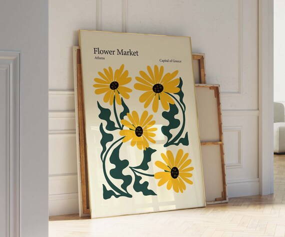 Flower Market Greece Yellow Flower Market Athens Greece Poster Matisse Print Travel Poster Wall Art Museum Poster Print
