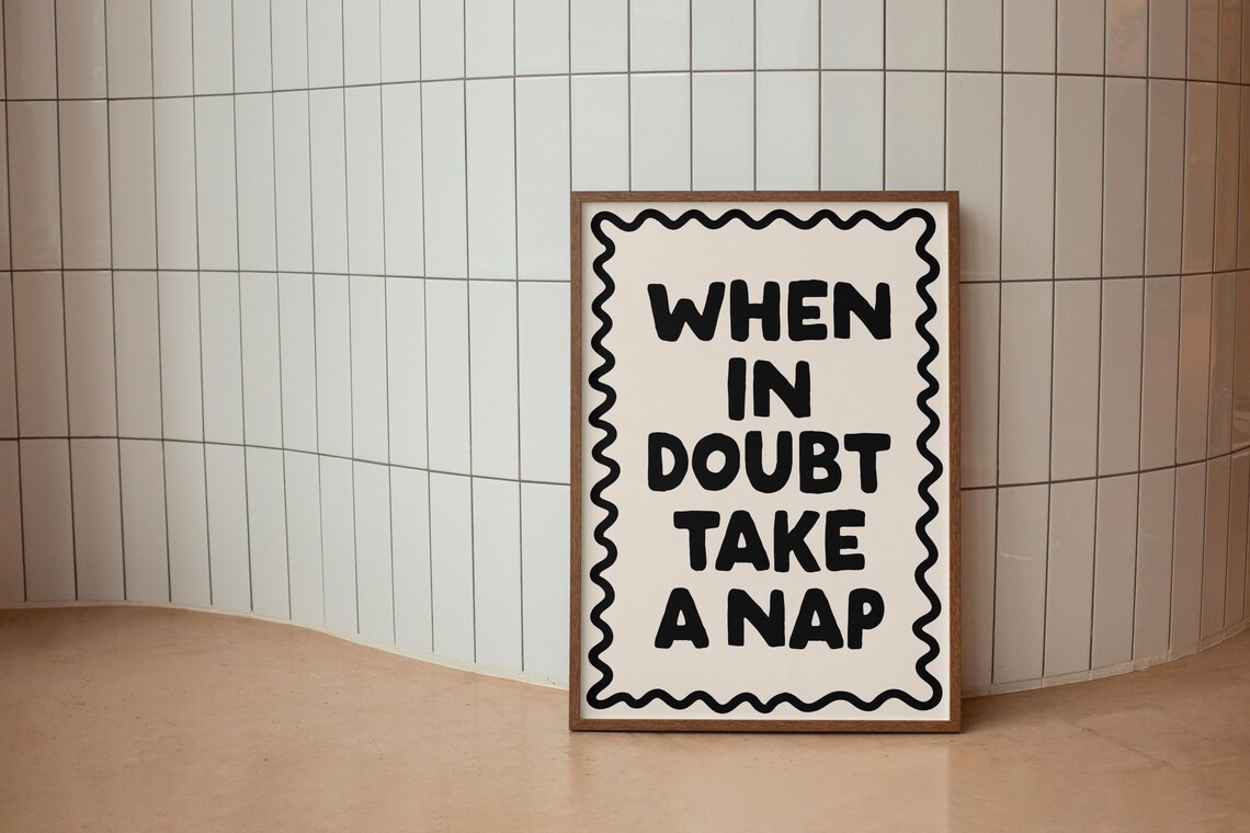 When In Doubt Take A Nap Retro Poster Print - Image 2