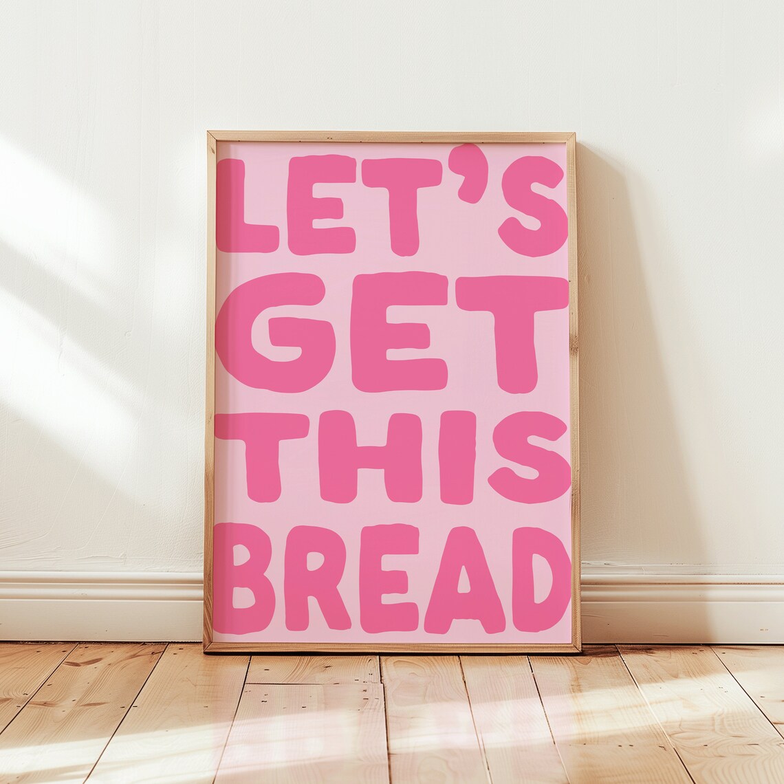 Let 27s Get This Bread Preppy Funky Pink Art Print - Image 2