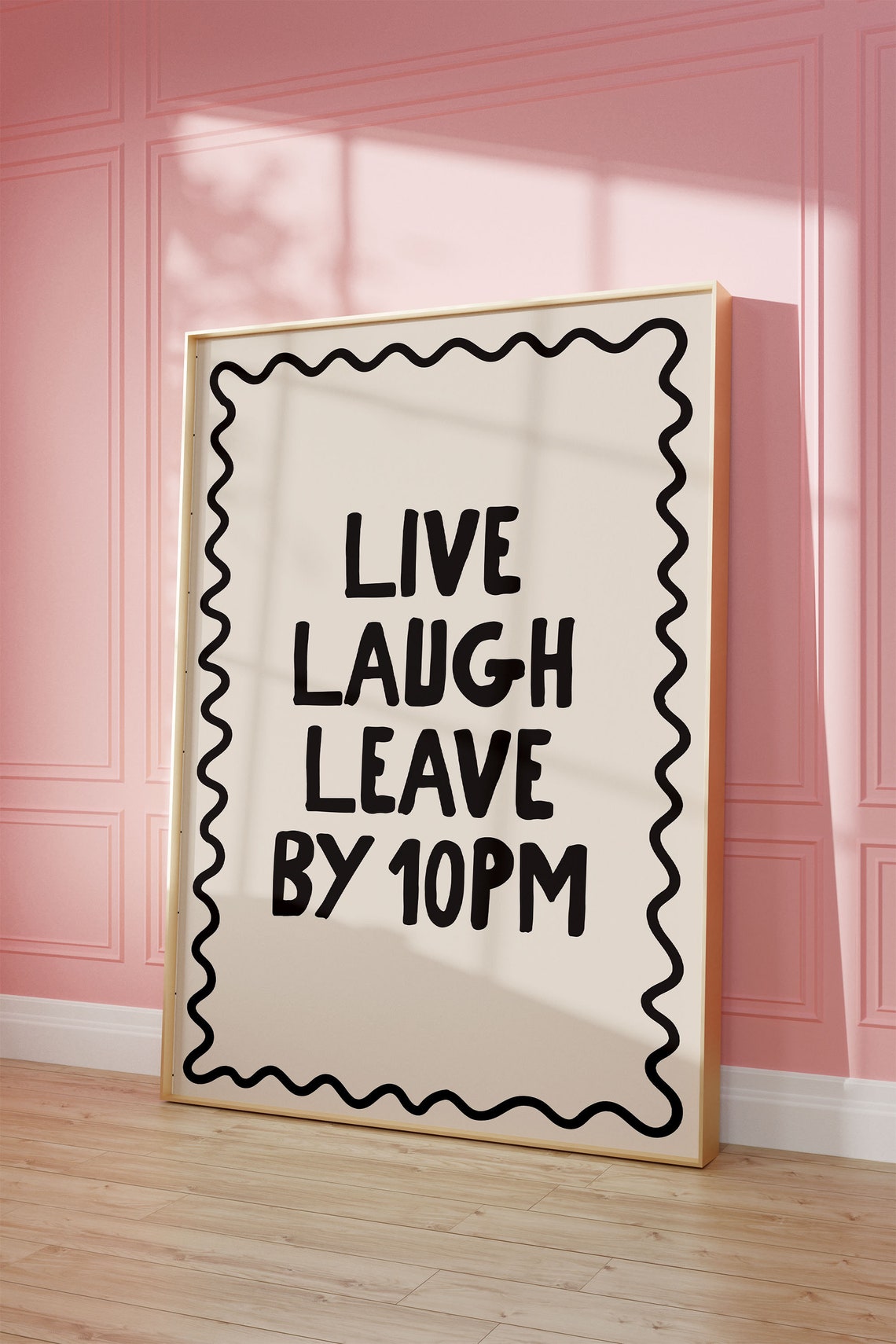 Live Laugh Leave By 10pm Funny Introvert Quote Typography Poster - Image 2