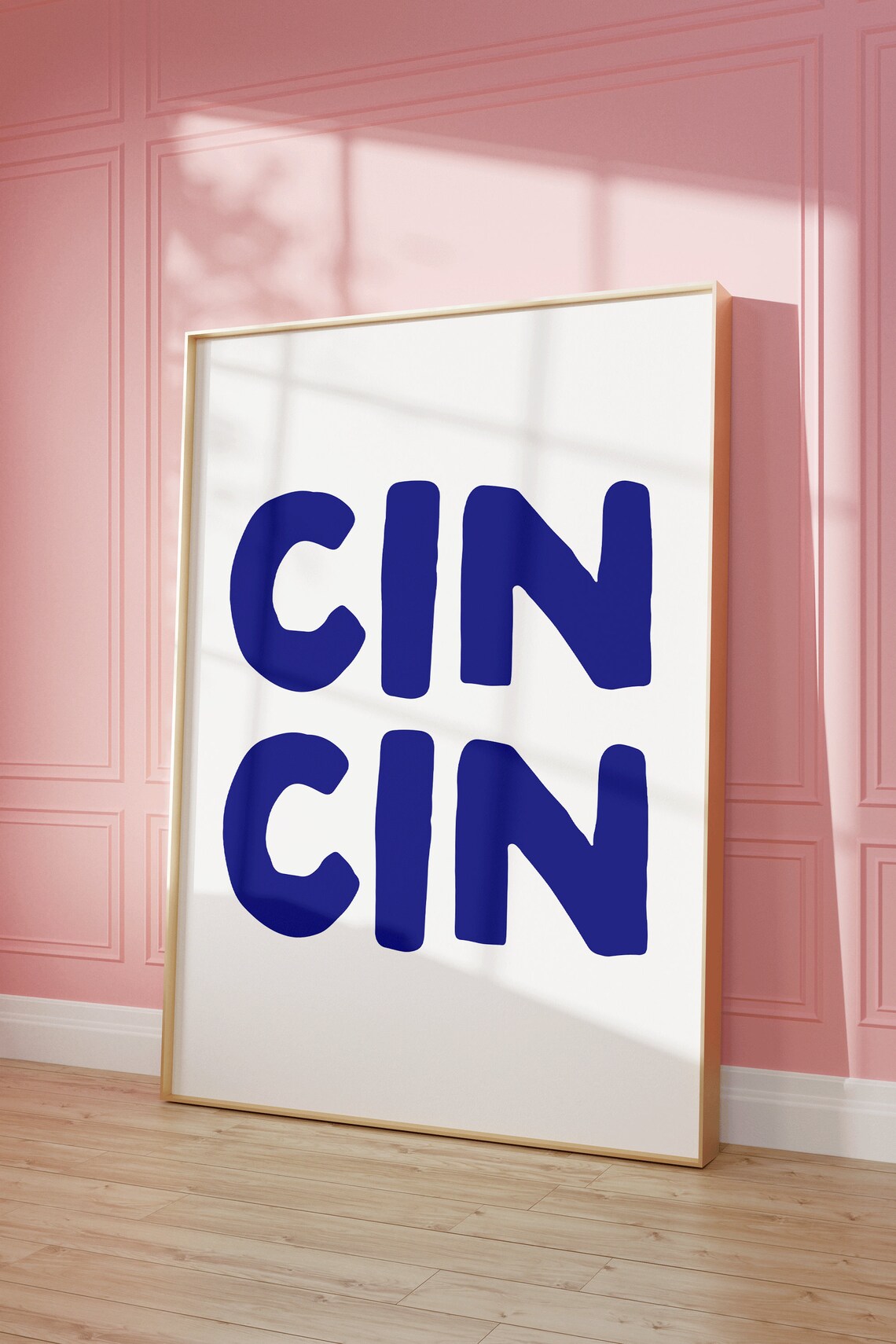 Cin Cin Blue And White Bar Cart Art Print - Image 2