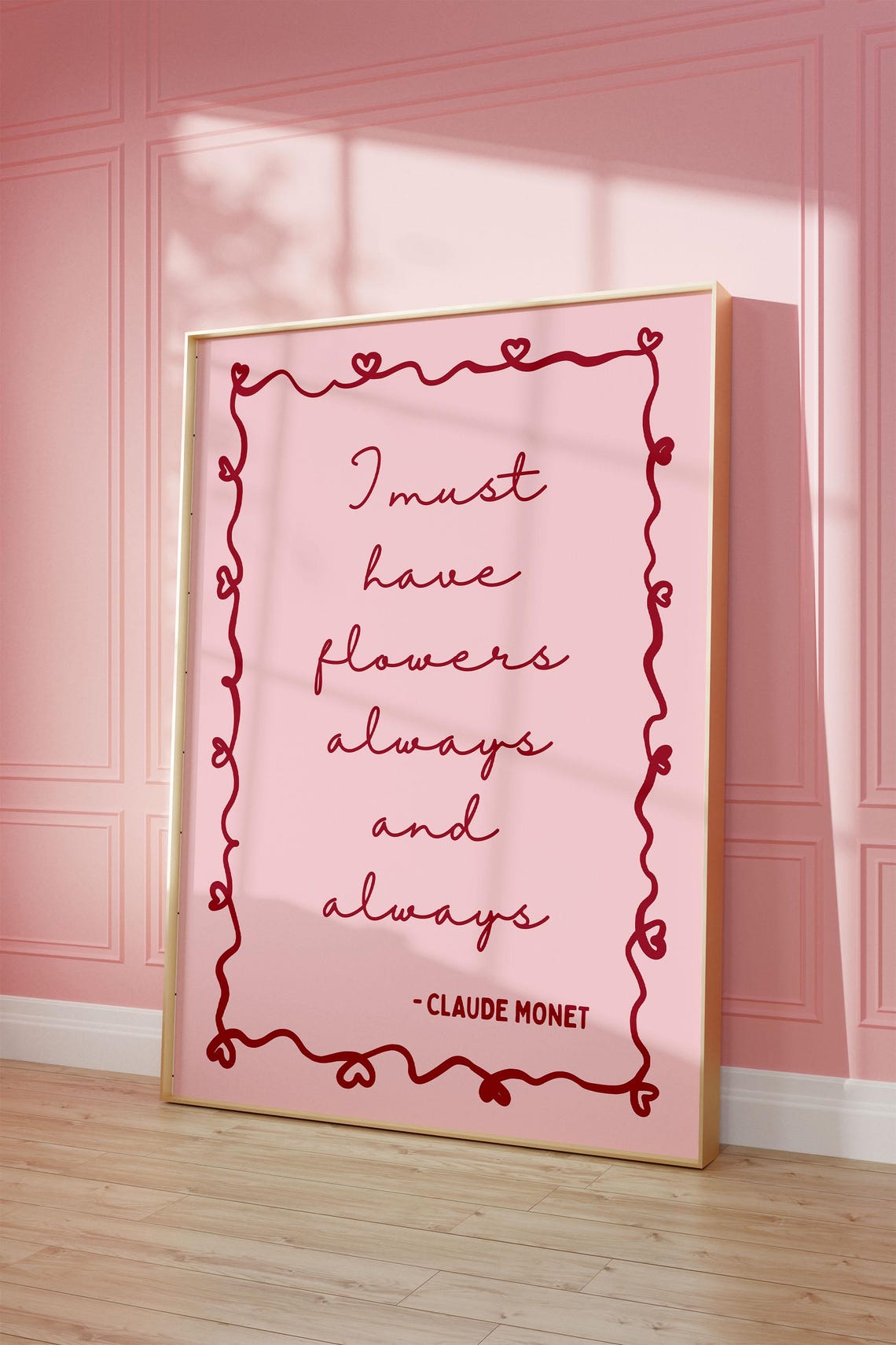Claude Monet I Must Have Flowers Always and Always Quote Poster - Image 2