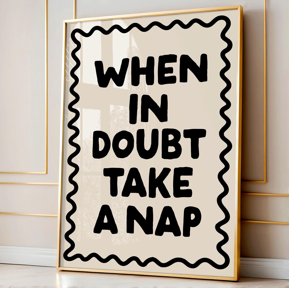 When In Doubt Take A Nap Retro Poster Print