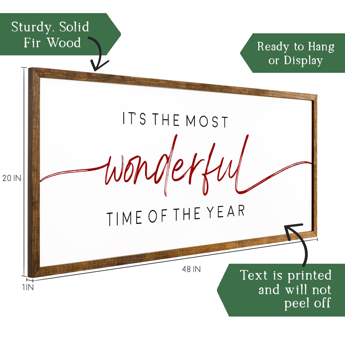 Its The Most Wonderful Time Of The Year Sign Christmas Wood Sign Wood Christmas Sign Framed Wood Signs Signs For Home Farmhouse - Image 2