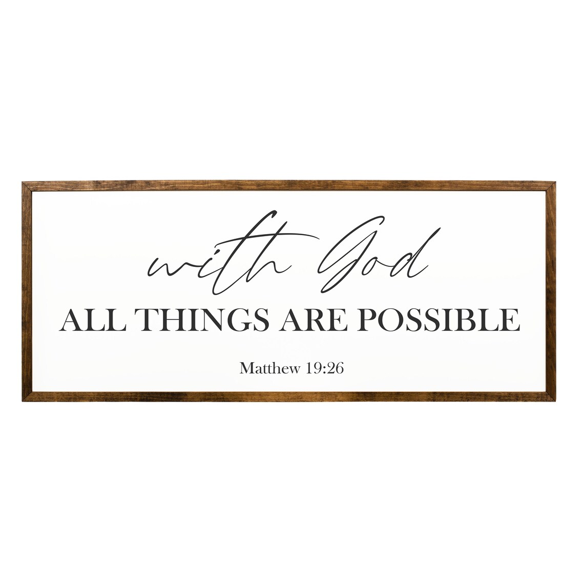 With God All Things Are Possible Matthew 19:26 Bible Verse Sign Wall Art - Image 2