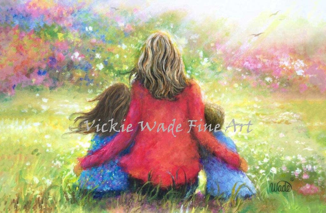 Mother, Daughter and Son by Vickie Wade Art Print