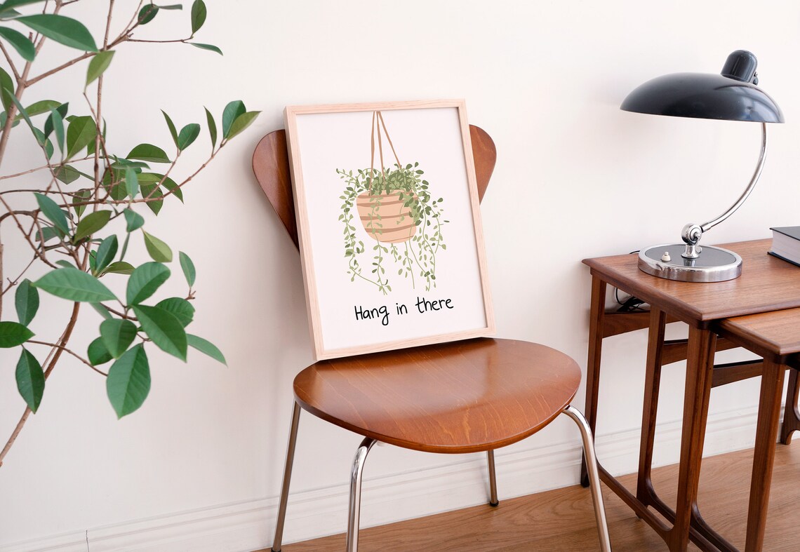 Hang In There Botanical Quote Wall Art Print - Image 2